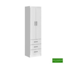 Roupeiro Texas Larg. 0.47m Branco 2 Portas 3 Gavetas - San Marino